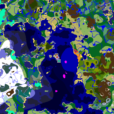 Map of Minecraft seed 4006769964549051691 around spawn