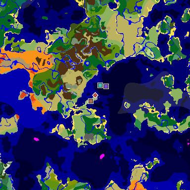 Map of Minecraft seed 8257811890831977304 around spawn