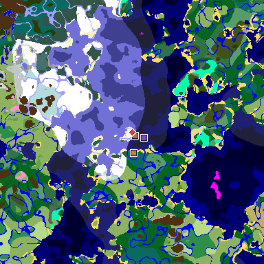Map of Minecraft seed 7319500933273787339 around spawn