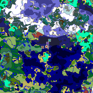 Predicted biome map of Java 26.3 seed -9154588093061119501 around estimated spawn