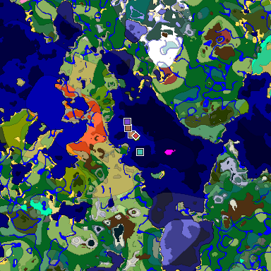 Predicted biome map of Java 26.3 seed 3212717758023405049 around estimated spawn