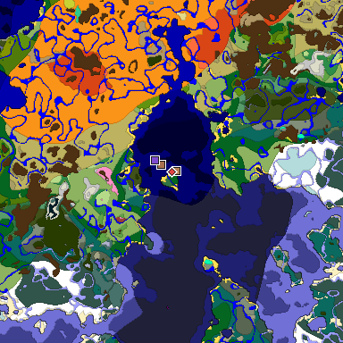 Predicted biome map of Java 26.3 seed -8835937904765589616 around estimated spawn