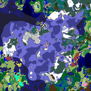 Predicted biome map of Java 26.3 seed 1637739571224571838 around estimated spawn