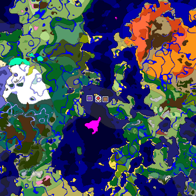 Predicted biome map of Java 26.3 seed 7480867717843079547 around estimated spawn