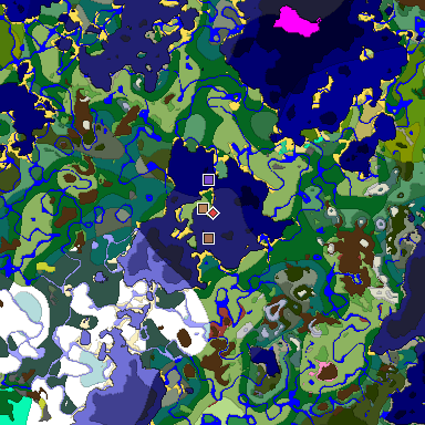 Predicted biome map of Java 26.3 seed -8462917939943350824 around estimated spawn