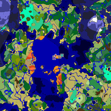 Predicted biome map of Java 26.3 seed -1883402279851626099 around estimated spawn