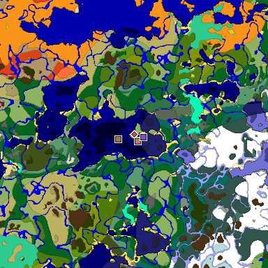 Predicted biome map of Java 26.3 seed 8148845145997794011 around estimated spawn