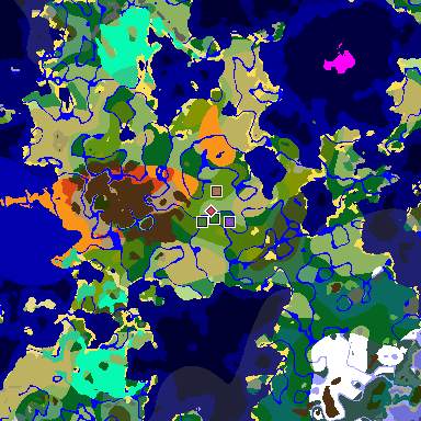 Map of Minecraft seed 5004417034761669821 around spawn