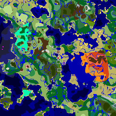 Map of Minecraft seed 901875344318655614 around spawn