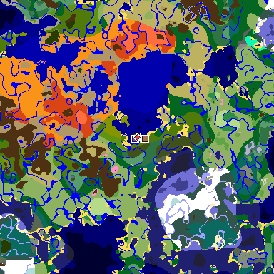 Map of Minecraft seed 8115691844010082268 around spawn