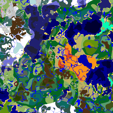 Map of Minecraft seed 7508623443983869767 around spawn