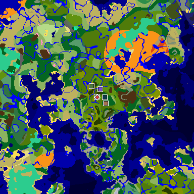Map of Minecraft seed -4777524094575267250 around spawn