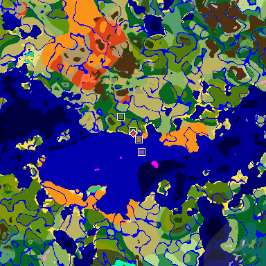 Map of Minecraft seed -7708817276511680060 around spawn