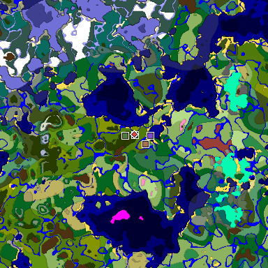 Predicted biome map of Java 26.3 seed -6861786805906972141 around estimated spawn