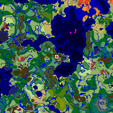 Predicted biome map of Java 26.3 seed 6278228636824899162 around estimated spawn