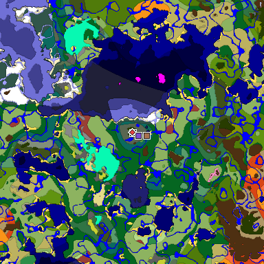 Predicted biome map of Java 26.3 seed -538800377054895991 around estimated spawn