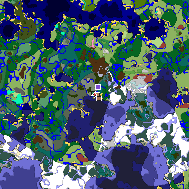 Predicted biome map of Java 26.3 seed -707112782218394167 around estimated spawn