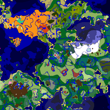 Predicted biome map of Java 26.3 seed -4548687309090505473 around estimated spawn