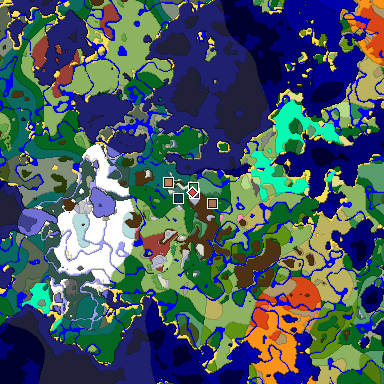 Predicted biome map of Java 26.3 seed -7548882897381495167 around estimated spawn