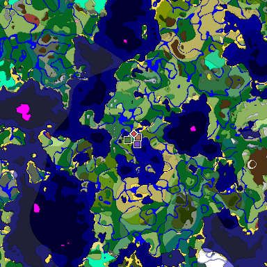 Predicted biome map of Java 26.3 seed 5823305746519026310 around estimated spawn