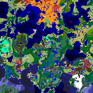 Predicted biome map of Java 26.3 seed 2193308080148399621 around estimated spawn