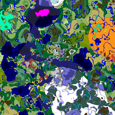 Predicted biome map of Java 26.3 seed 1546515117735914694 around estimated spawn