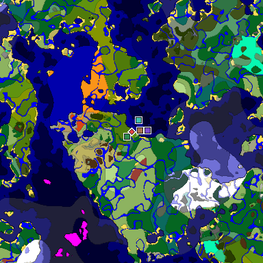 Predicted biome map of Java 26.3 seed -1569679147832771199 around estimated spawn