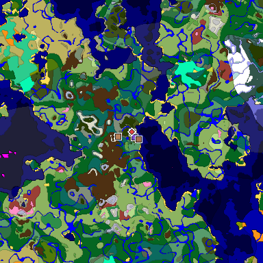 Predicted biome map of Java 26.3 seed -2218647033803967219 around estimated spawn