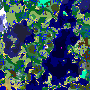 Map of Minecraft seed 3870320506274335967 around spawn