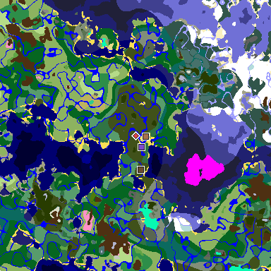 Map of Minecraft seed -8998280481234768509 around spawn