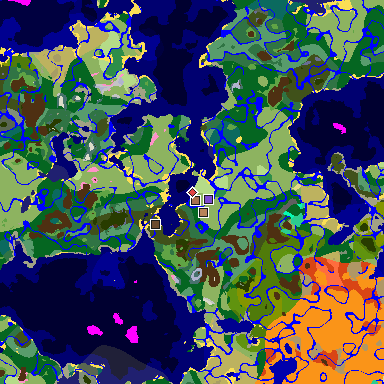 Map of Minecraft seed -574150624734980703 around spawn