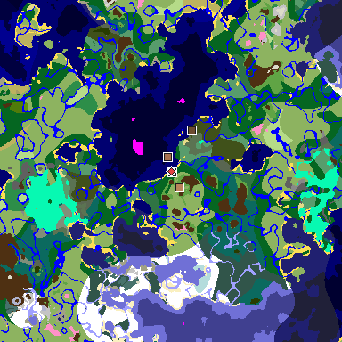 Map of Minecraft seed -7292267868578968697 around spawn
