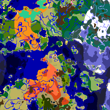 Map of Minecraft seed -9010652424417033312 around spawn