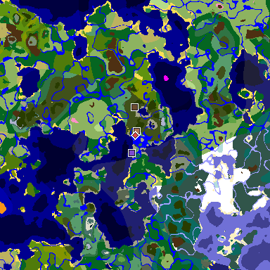 Map of Minecraft seed -8533332753015391422 around spawn