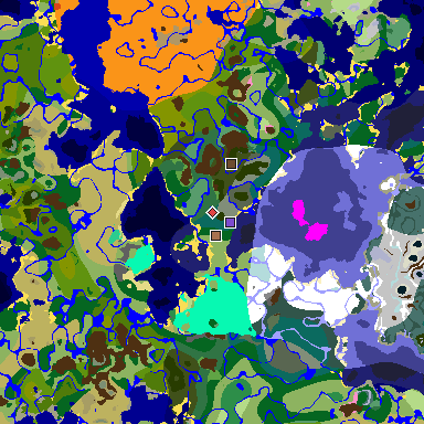 Map of Minecraft seed 7224705094138308482 around spawn