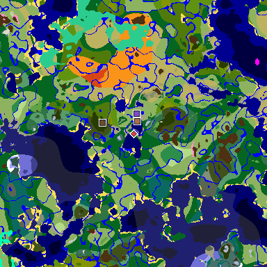 Map of Minecraft seed 7699187374000809836 around spawn