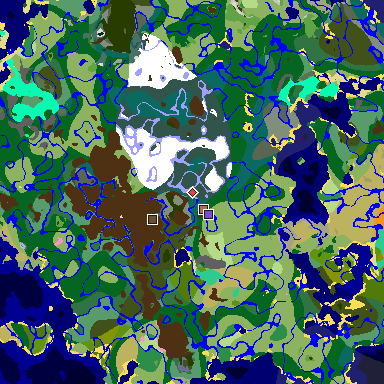 Map of Minecraft seed -6052926757478455067 around spawn