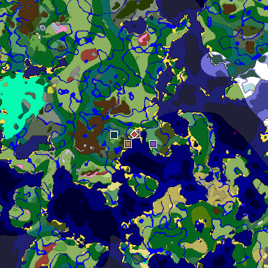 Predicted biome map of Java 26.3 seed 7571711720888853144 around estimated spawn