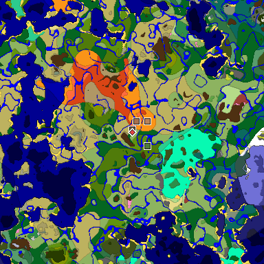 Predicted biome map of Java 26.3 seed -8075129489729533516 around estimated spawn