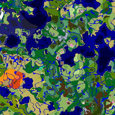 Predicted biome map of Java 26.3 seed 4177682304840828576 around estimated spawn