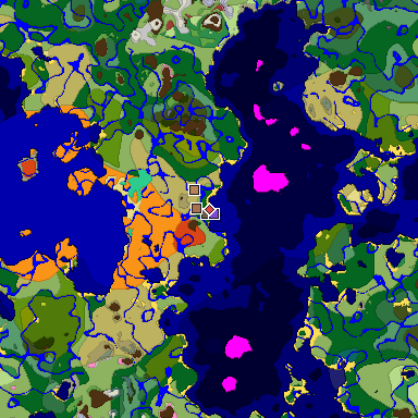 Predicted biome map of Java 26.3 seed 4186889083790260109 around estimated spawn