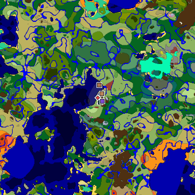 Predicted biome map of Java 26.3 seed 5170092299120822396 around estimated spawn