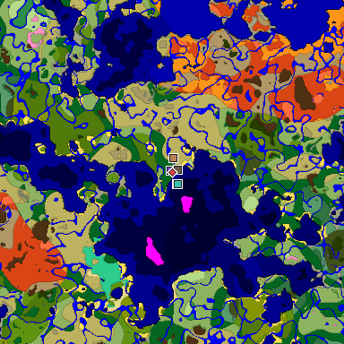 Predicted biome map of Java 26.3 seed -5767611436973927959 around estimated spawn