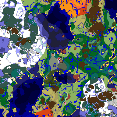 Predicted biome map of Java 26.3 seed 7202488237988901838 around estimated spawn