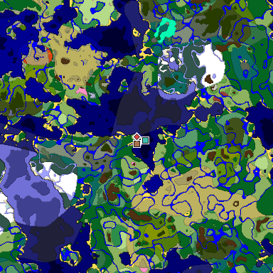 Predicted biome map of Java 26.3 seed -790385541319415095 around estimated spawn