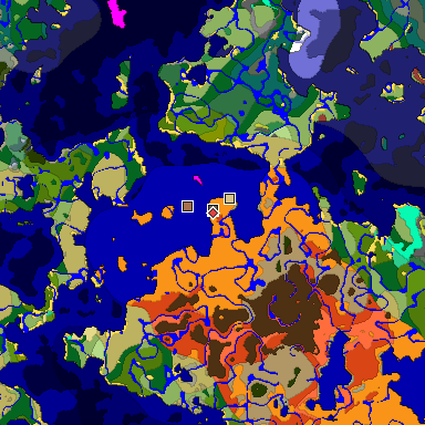 Predicted biome map of Java 26.3 seed 2476282362842393738 around estimated spawn