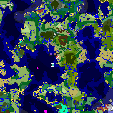 Predicted biome map of Java 26.3 seed -8464089543641725393 around estimated spawn