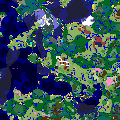 Predicted biome map of Java 26.3 seed -5919608682419145921 around estimated spawn