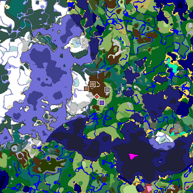 Predicted biome map of Java 26.3 seed 3255148289385910996 around estimated spawn