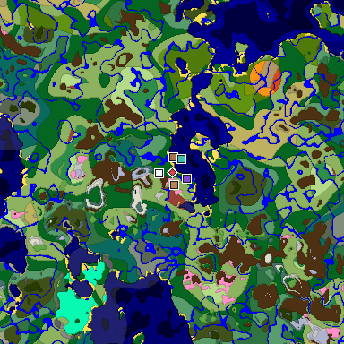 Predicted biome map of Java 26.3 seed 8356287030324379911 around estimated spawn